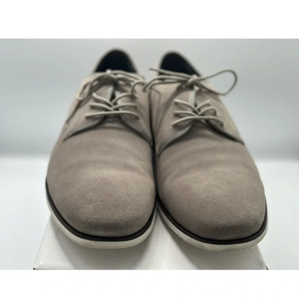 Calvin Klein Brodie‎ Grey Suede Lace Up Oxford Dress Shoes 13M Preppy 06-04